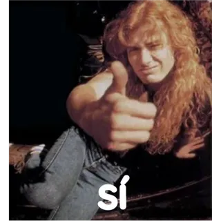 👍 Dave Mustaine sí Pouce levé, Homme, Cheveux, Positif, Ok whatsapp sticker