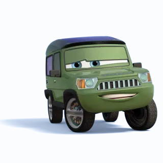 🤑 Sarge Cars carro, desenho animado, militar, veículo, Sargento, Cars telegram sticker