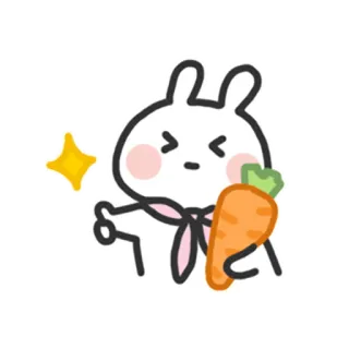 👍 rabbit, bunny, carrot, cute, sticker, kawaii telegram sticker