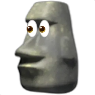 🗿 โมไอ, รูปปั้น, มีม, อีโมจิ, เกาะอีสเตอร์, ตลก, หน้าหิน telegram sticker