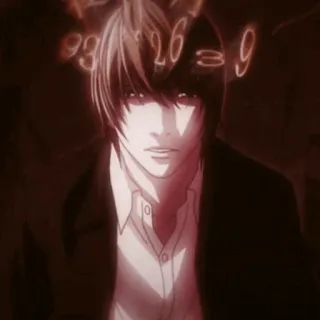 ⚖ Light Yagami Death Note Anime, Manga, Death Note, Light, Yagami, Chiffres telegram sticker