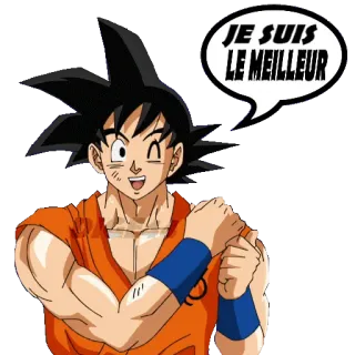 🏆 Goku Dragon Ball JE SUIS LE MEILLEUR Goku, Dragon Ball, Anime, Cartoon, Beste, Zwinkern whatsapp sticker