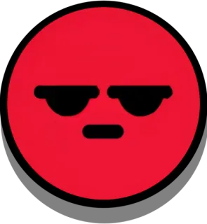 😑 bravo, emoji, vermelho, rosto, óculos de sol whatsapp sticker