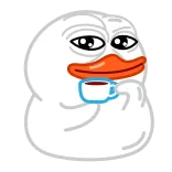 ☕️ Pepe the Frog Pepe, grenouille, mème, internet, café, thé, boire telegram sticker