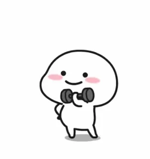 🏋‍♀ cartoon, exercise, fitness, cute, weightlifting telegram sticker