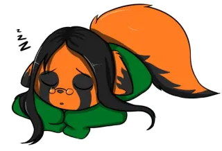 😴 schlafend, tier, orange, schwarz, süß telegram sticker