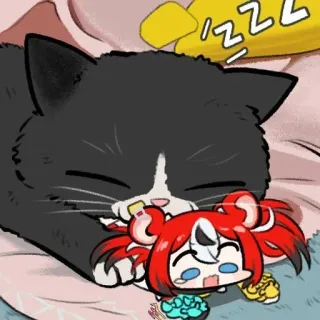 😰 ZZZZ kucing, tidur, lucu, kartun, anime, santai telegram sticker