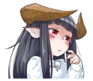 🤔 Anime, Mädchen, Dämon, Hörner, Süß, Chibi telegram sticker