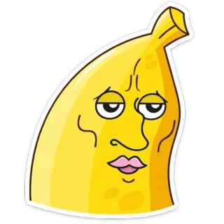 😟 Banane, Cartoon, Frucht, lustig, Emoji, Sticker, Gesicht telegram sticker