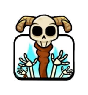 💀 скелет, монстр, магия, рога, посох telegram sticker
