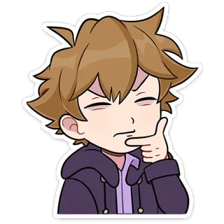 🤔 Kreskówka, Anime, Myślenie, Słodkie, Naklejka telegram sticker