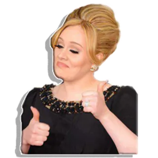 👍 Adele Adele, cantora, polegar para cima, celebridade, mulher telegram sticker