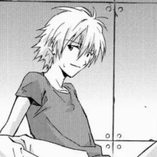 🍂 Kaworu Nagisa Neon Genesis Evangelion 애니메이션, 만화, 카와루 나기사, 에반게리온, 캐릭터, 팬아트, 일러스트 telegram sticker
