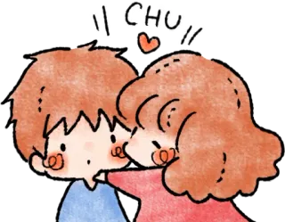 😘 CHU cinta, ciuman, imut, pasangan, romantis, hati telegram sticker