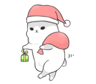 🎅 Natal, Sinterklas, Kucing, Hadiah, Liburan, Lucu, Musim Dingin telegram sticker