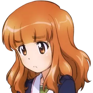😕 Anchovy Girls und Panzer Anime, Mädchen, Manga, orange Haare whatsapp sticker