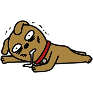 😵 Chien dessin animé, Chien malade, Épuisé, Chien, Animal whatsapp sticker