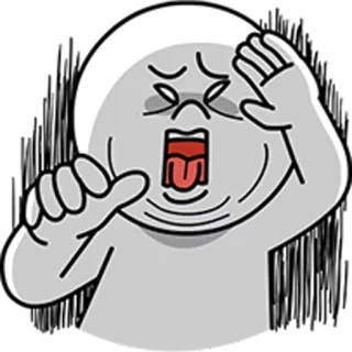 😨 cartone animato, espressione, emozione, shock, urlo, bianco telegram sticker