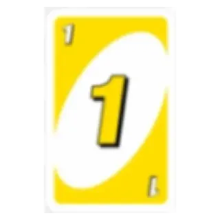 💟 1 Uno, Juego de cartas, Número 1, Amarillo telegram sticker