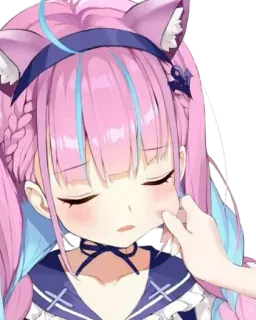 😊 Minato Aqua 애니메이션, 귀여운, VTuber, 애니메이션 여자, 치비 telegram sticker