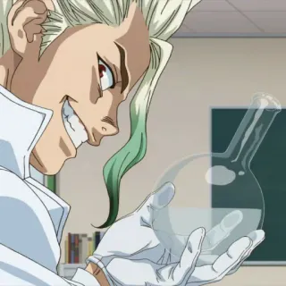 🗿 Senku Ishigami Dr. Stone anime, Dr. Stone, Senku Ishigami, science, cartoon, flask, scientist telegram sticker