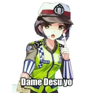 👮‍♀ Dame Desu yo anime, police, officer, uniform, manga telegram sticker