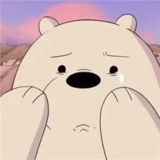 👽 Ice Bear We Bare Bears Dessin animé, Ours, Triste, Qui pleure, Ours polaire, Animation telegram sticker