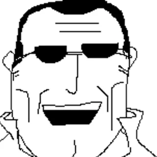 🕶 Soyjak Meme, Soyjaks, Kacamata hitam, Budaya internet telegram sticker