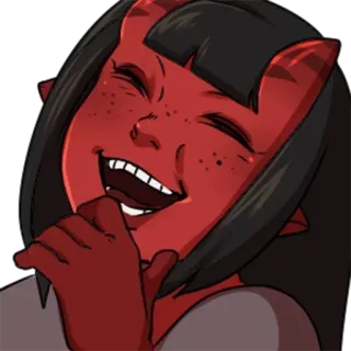 😂 teufel, rot, dämon, hörner, cartoon telegram sticker