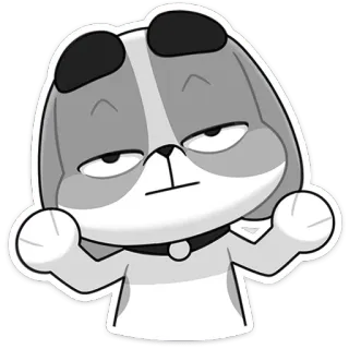 🤷‍♀️ dog, cartoon, animal, cute, sticker, character telegram sticker