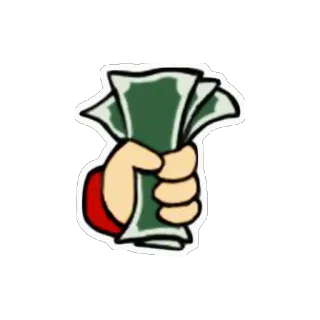 💰 お金, 現金, 富, 手, 漫画, 貪欲 telegram sticker