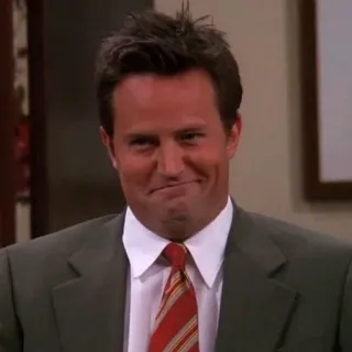🤪 Chandler Bing Friends Chandler Bing, Przyjaciele, Matthew Perry, Sitcom, Serial TV, Lata 90 telegram sticker