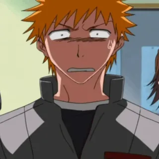 🍁 Ichigo Kurosaki Bleach Anime, Manga, Sorpreso, Espressione, Reazione, Ichigo telegram sticker