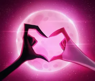 🦉 cinta, hati, tangan, pasangan, bulan, imut, merah muda, romantis telegram sticker