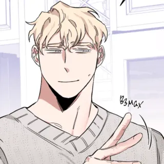😅 взмах man, blond, peace, gesture telegram sticker
