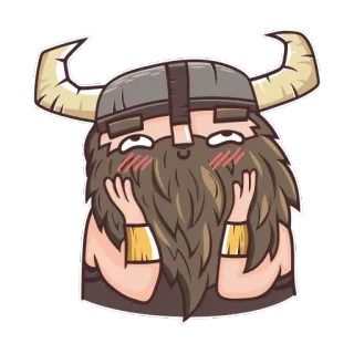 😊 Viking, Capacete, Desenho animado, Fofo, Barba, Personagem whatsapp sticker