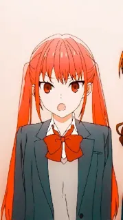 ♥ anime girl, school uniform, red hair, female, cartoon, character telegram sticker