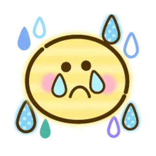 🌸 Emoji, Triste, Chorando, Amarelo, Rosto, Lágrimas telegram sticker