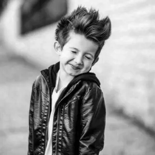 😂 child, boy, jacket, kid, cute, black and white, leather jacket telegram sticker