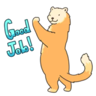 👍 Good Job! belette, bravo, encouragement, animal, positif, félicitations telegram sticker