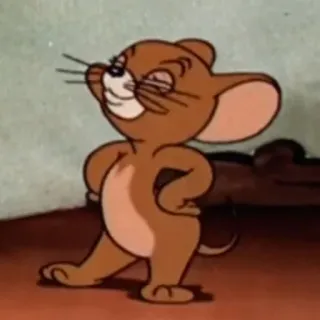 😏 Jerry Mouse Tom and Jerry cartoon, mouse, happy, animation, Jerry telegram sticker