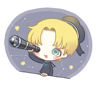 🔭 贴纸, 动漫, 卡通, 望远镜, 星星, 水手, 可爱, 男孩 telegram sticker