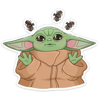 🐜 Grogu The Mandalorian Grogu, Baby Yoda, The Mandalorian, Star Wars, mignon, dessin animé telegram sticker