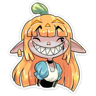 😬 Aufkleber, Kürbis, Halloween, Monster, Figur, Elf telegram sticker