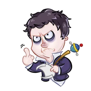 😤 jari tengah, gestur ofensif, kartun, marah, kasar whatsapp sticker