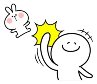 🙂 Dibujo animado, Conejo, Persona, Feliz, Pegatina, Lindo whatsapp sticker