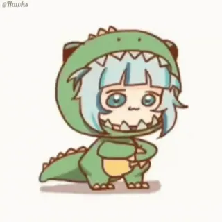 💃 anime, dinosaur, kawaii, cartoon, cosplay, chibi whatsapp sticker