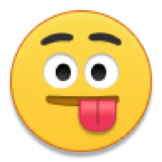 😛 อิโมจิ, ลิ้น, หน้า, ตลก, ขี้เล่น, สีหน้า telegram sticker