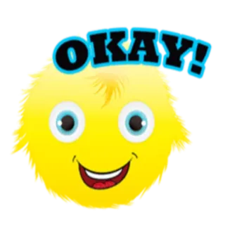 👌 OKAY! Мультфильм, Эмодзи, Смайлик, Счастливый, Желтый whatsapp sticker