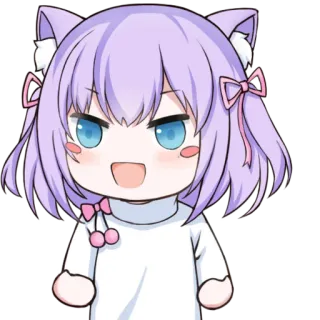 😀 Anime, Chica gato, Lindo, Chibi, Manga, Dibujos animados, Kawaii, Sticker whatsapp sticker